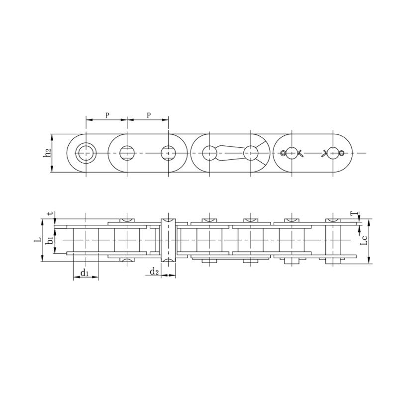 Lanturi cu role cu placa laterala dreapta (seria A)