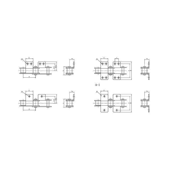 Accesorii pentru lanțuri transportoare cu pas dublu