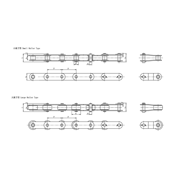 Lanțuri transportoare cu pas dublu