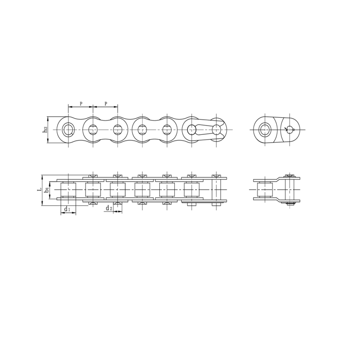 Lanțuri cu role de precizie cu pas scurt din oțel inoxidabil