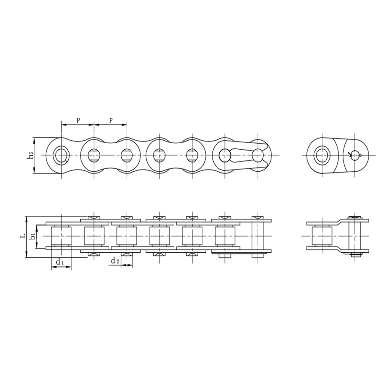 Lanțuri cu role de precizie cu pas scurt din oțel inoxidabil